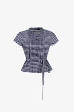 Áo peplum caro cổ bèo buộc eo