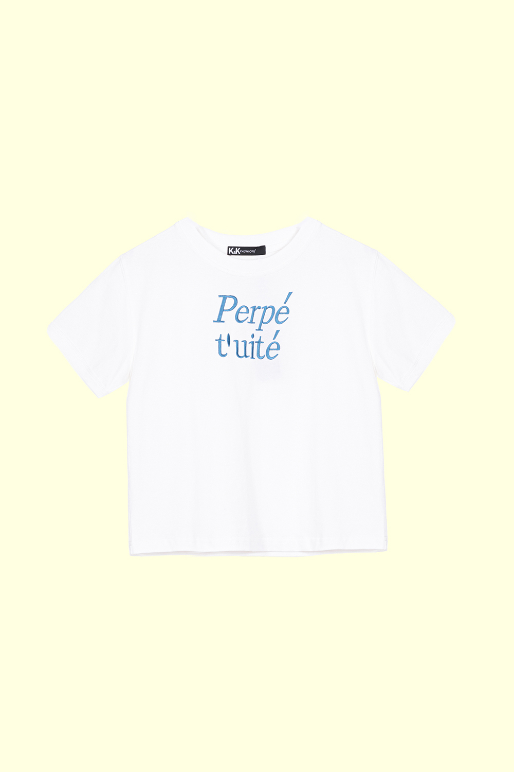 Áo thun cotton nữ màu trắng chữ thêu