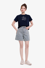 Áo thun cotton nữ form suông in hoa