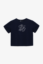 Áo thun cotton nữ form suông in hoa