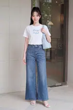 Áo thun cotton nữ màu trắng chữ thêu