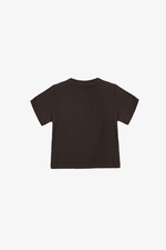 Áo thun cotton nữ màu nâu in hoa