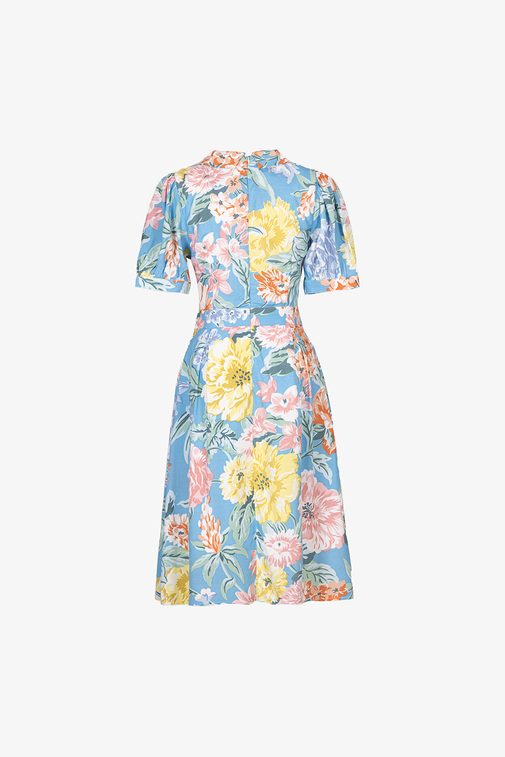 Đầm linen hoa dáng chữ A xòe