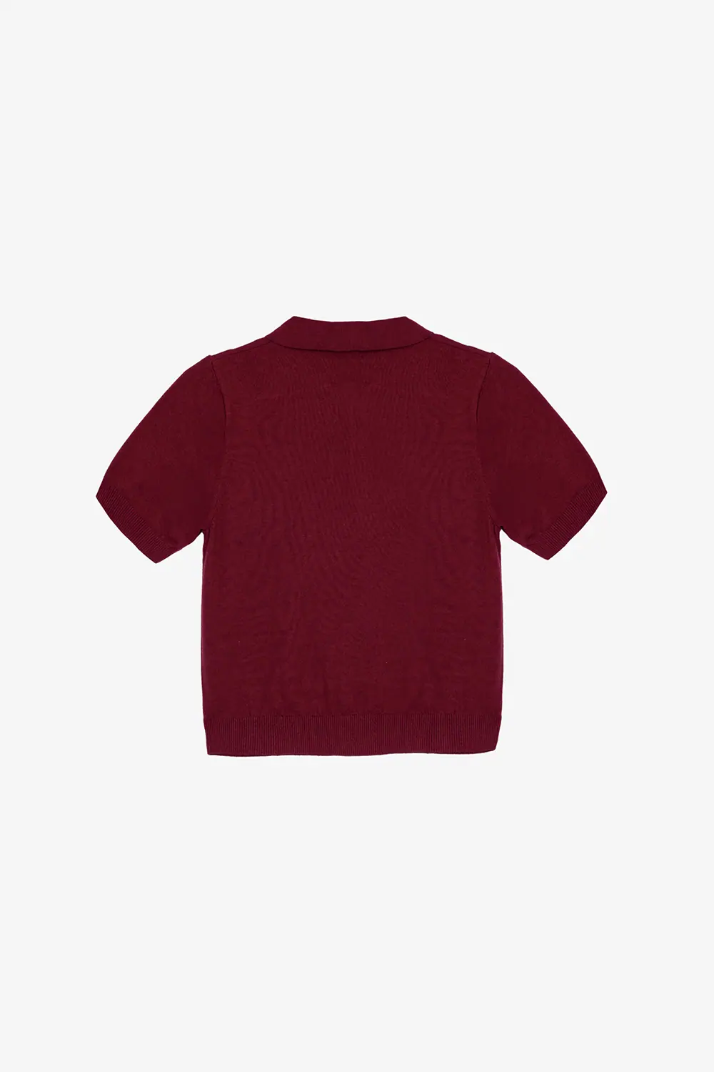 Áo len dệt kim cổ polo màu đỏ