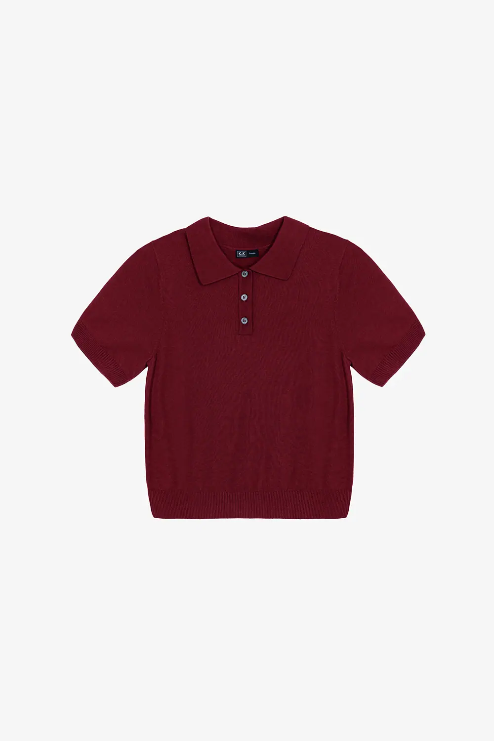 Áo len dệt kim cổ polo màu đỏ