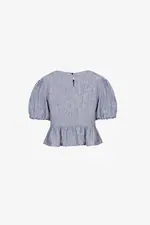 Áo babydoll denim tay phồng