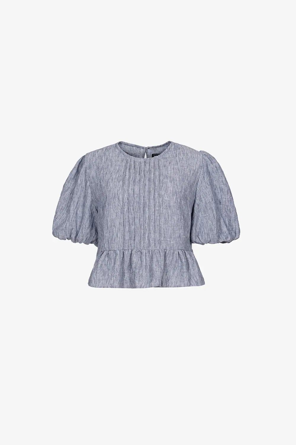 Áo babydoll denim tay phồng