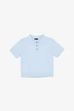 Áo polo len dệt kim màu xanh