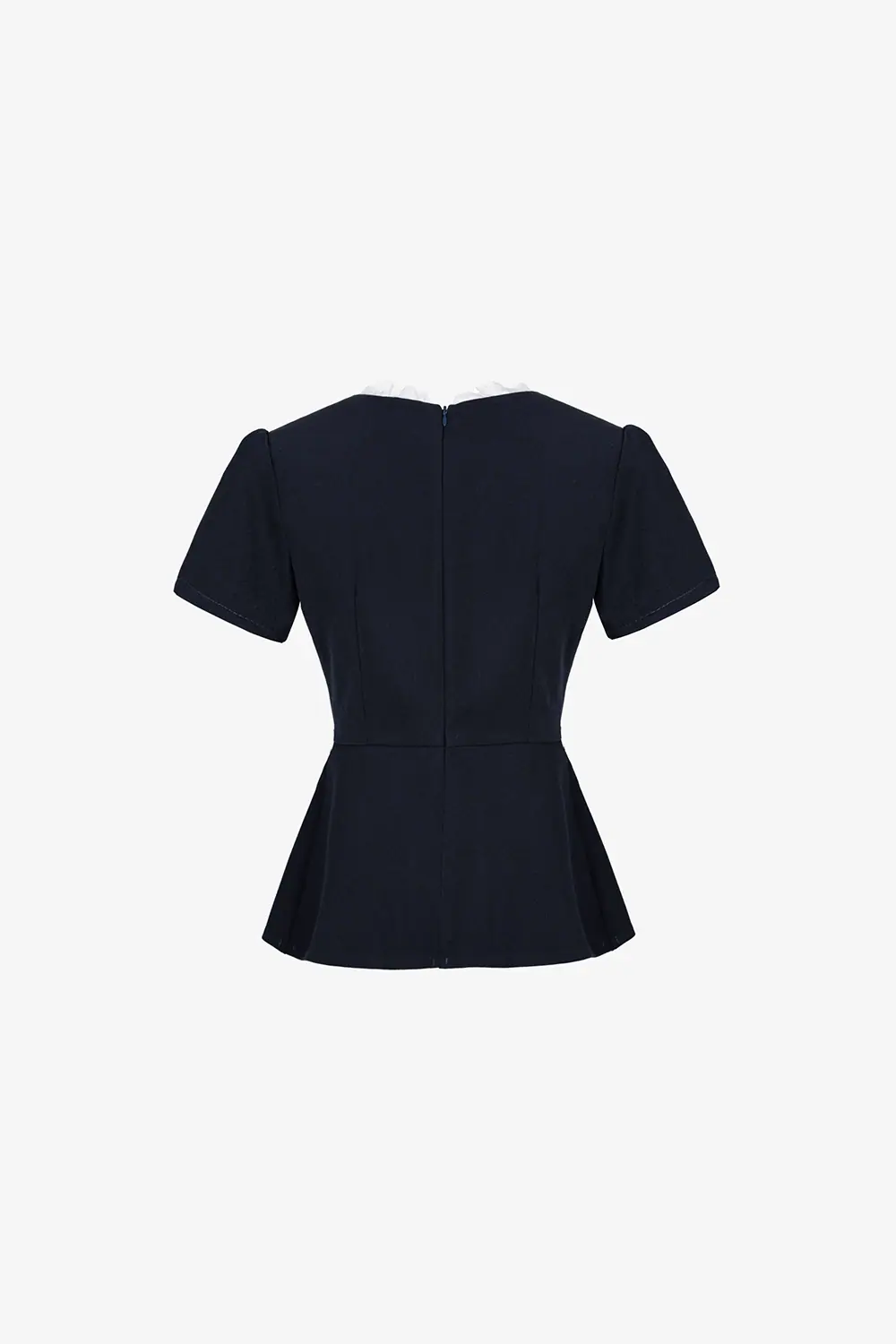 Áo peplum công sở cổ ren phối nút