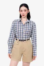 Áo sơ mi caro nữ tay dài