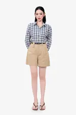 Áo sơ mi caro nữ tay dài