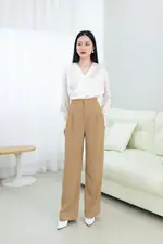 Quần tây công sở ống suông khóa kéo trước