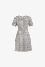 Đầm tweed công sở dáng chữ A
