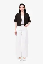 Áo khoác blazer ngắn tay màu nâu