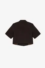 Áo khoác blazer ngắn tay màu nâu
