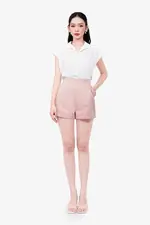 Áo kiểu nữ sơ mi trắng tay hến