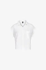 Áo kiểu nữ sơ mi trắng tay hến