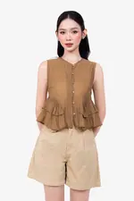 Áo kiểu nữ peplum nhún bèo