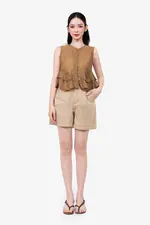 Áo kiểu nữ peplum nhún bèo
