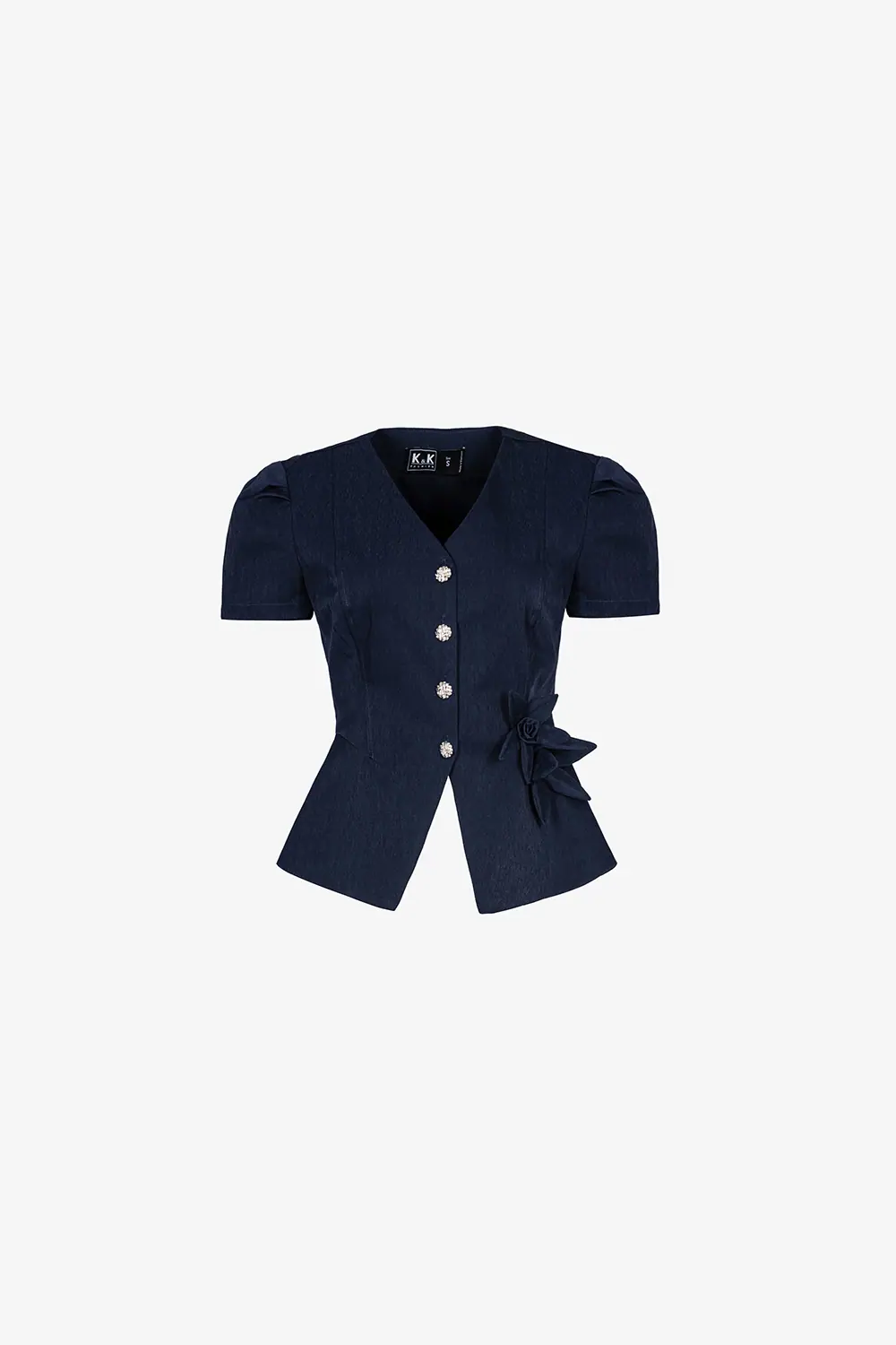 Áo kiểu peplum công sở eo đính hoa