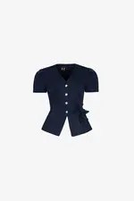 Áo kiểu peplum công sở eo đính hoa