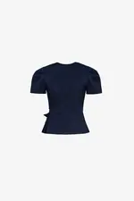 Áo kiểu peplum công sở eo đính hoa