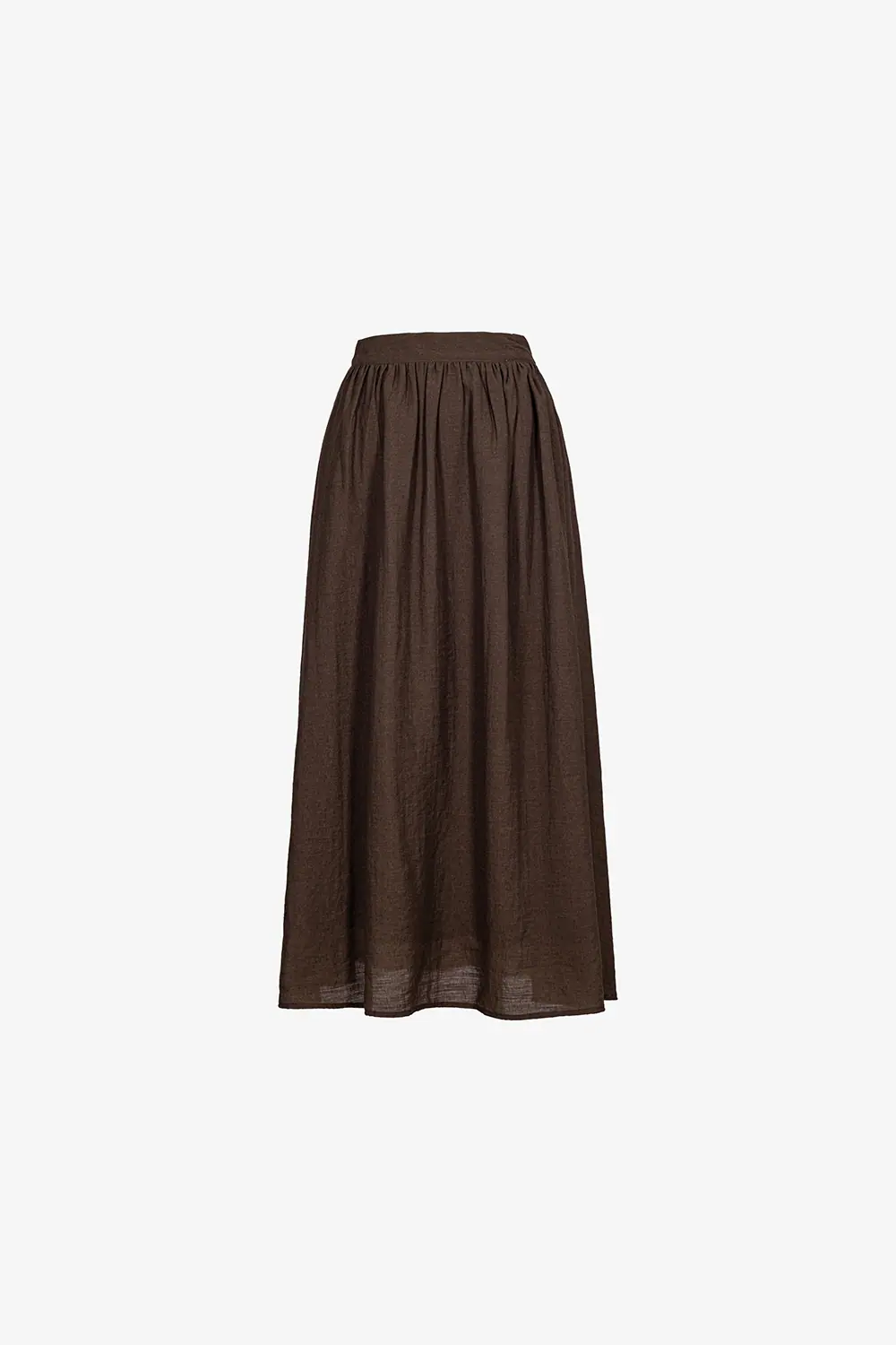 Chân váy linen dáng xòe dài