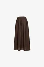 Chân váy linen dáng xòe dài