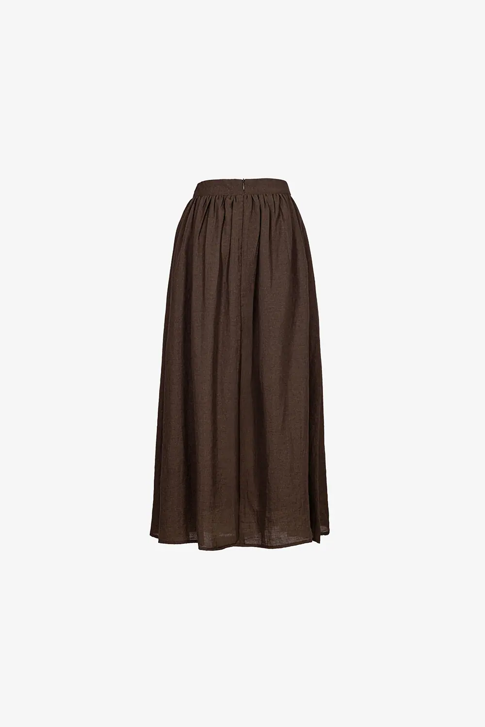 Chân váy linen dáng xòe dài