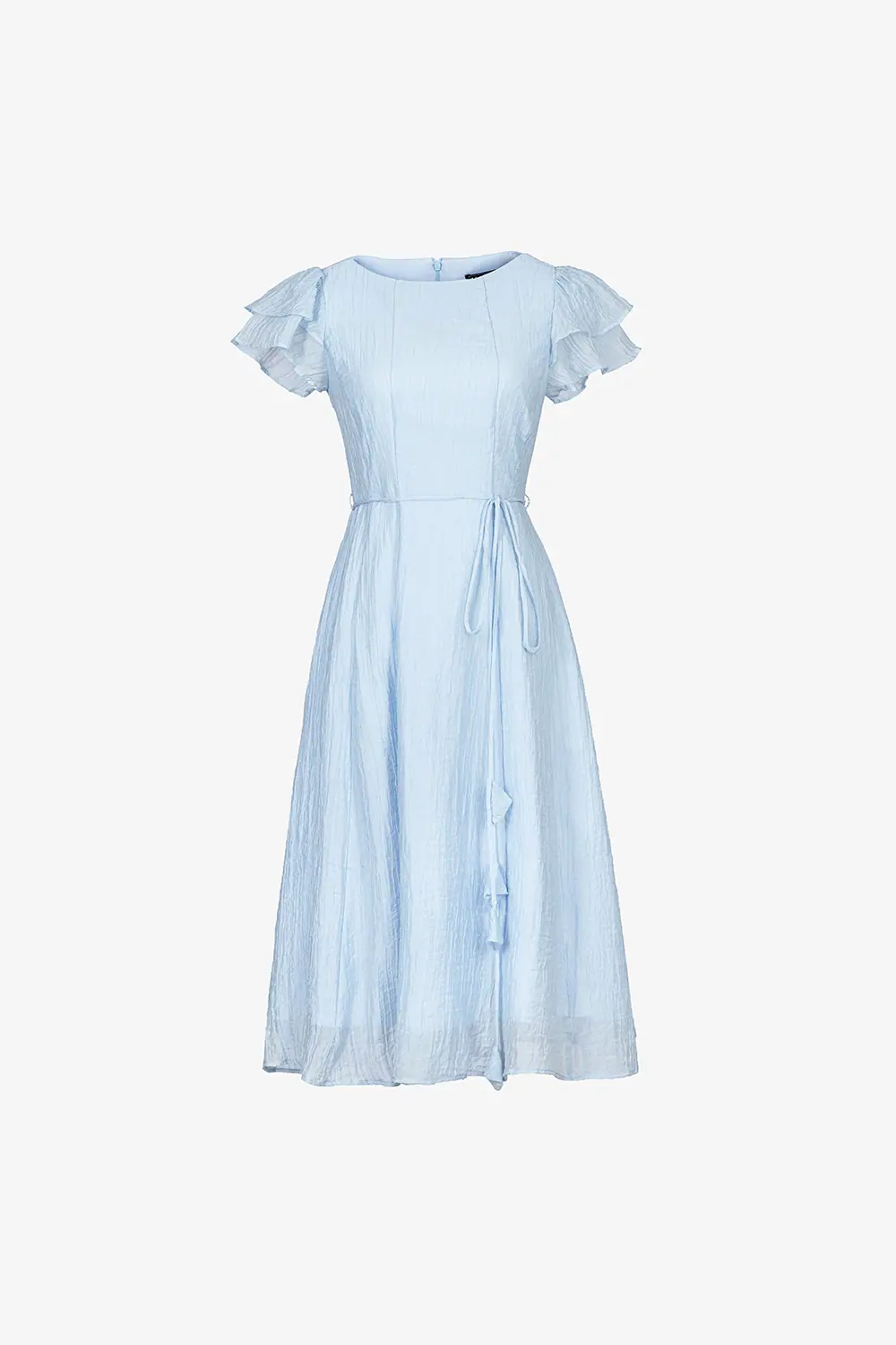 Đầm xòe màu xanh pastel tay cánh tiên
