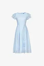 Đầm xòe màu xanh pastel tay cánh tiên