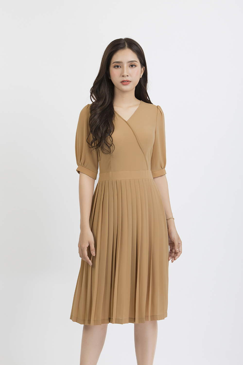 Đầm xòe xếp ly kk87-36