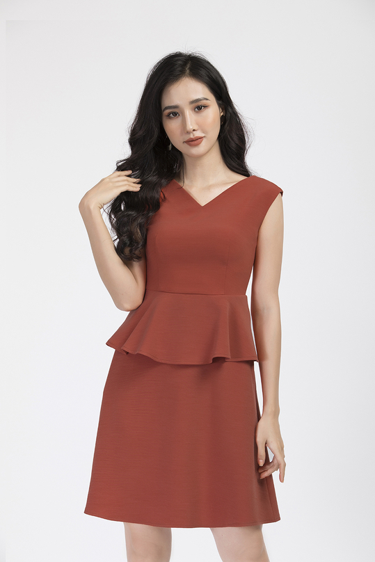 Đầm peplum dáng xòe sát nách  KK85-17