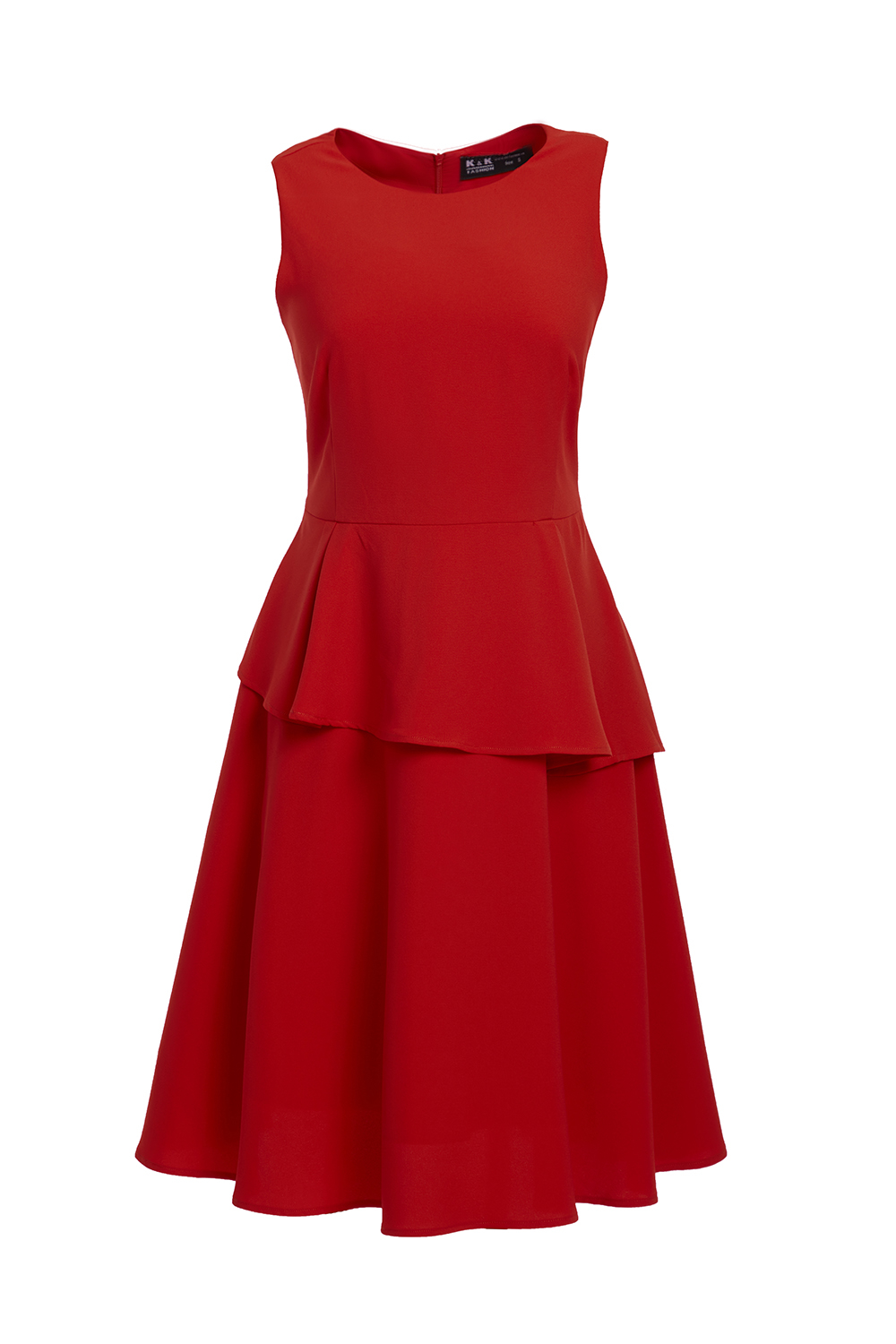 Đầm xòe peplum sát nách 