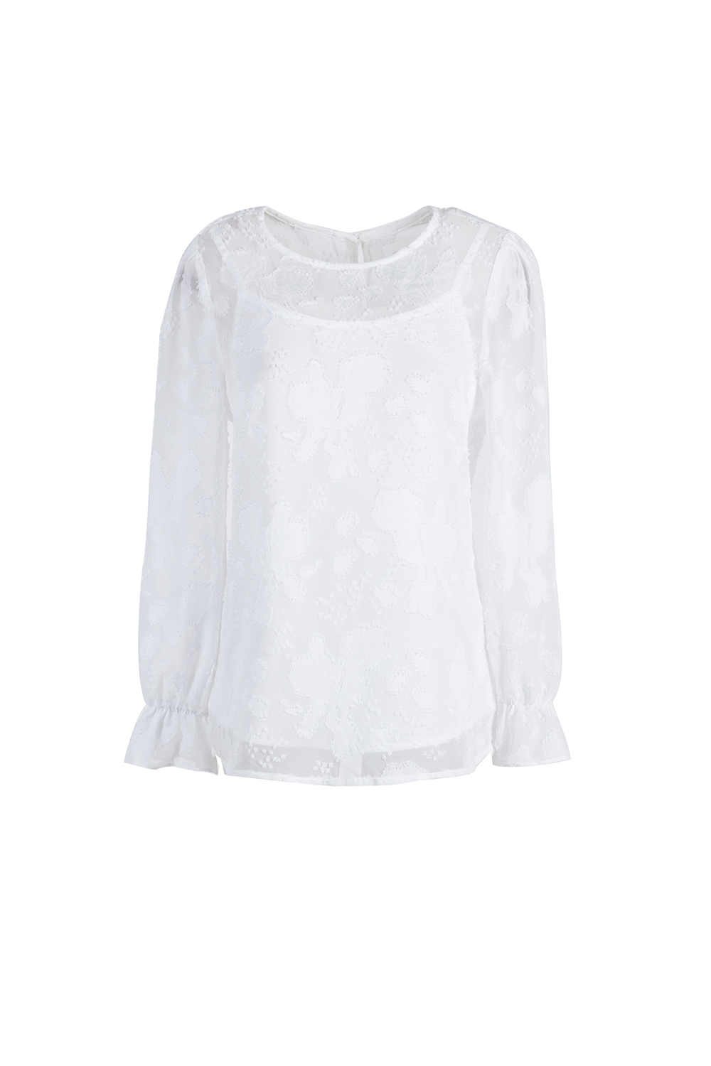 Áo voan trắng tay dài 