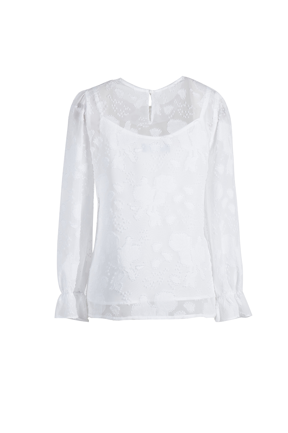 Áo voan trắng tay dài 