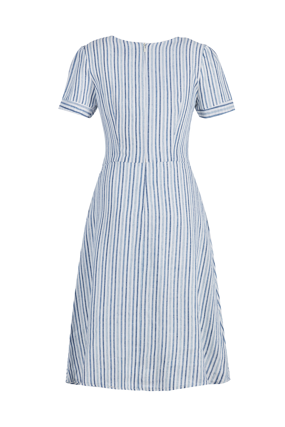 Đầm xòe họa tiết kẻ nhấn eo 