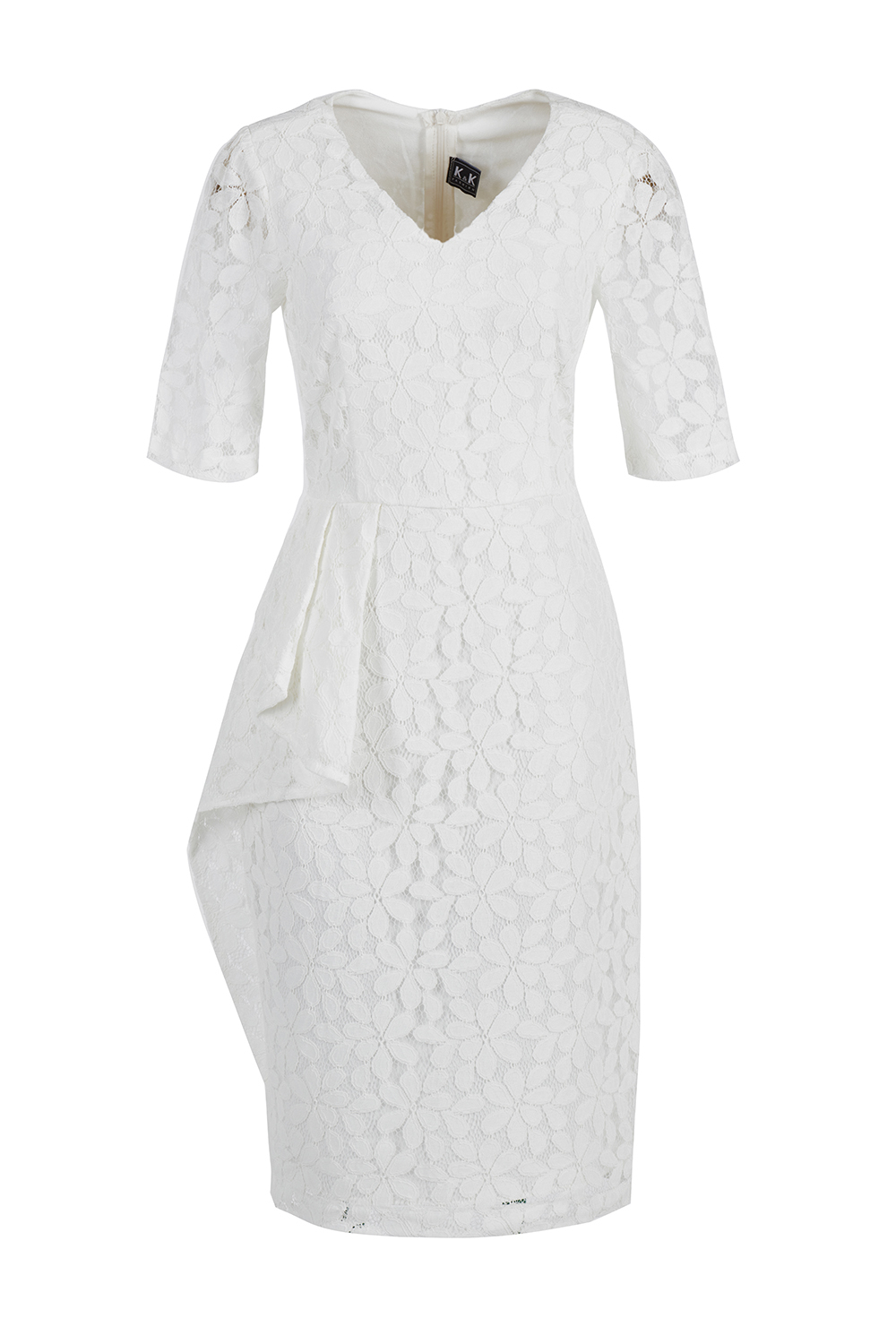 Đầm ren trắng dáng ôm body cổ V 