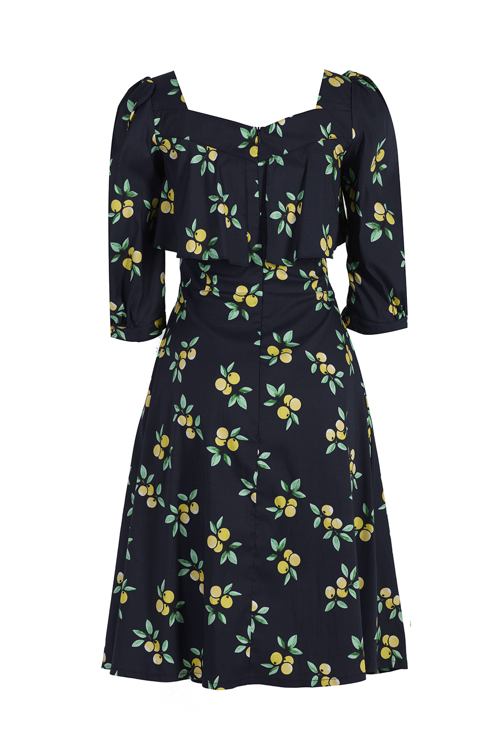 Đầm xòe hoa viền bèo thắt nơ 