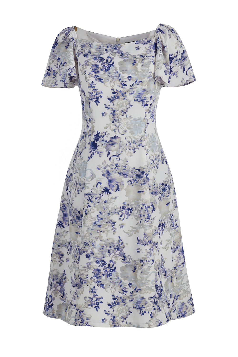 Đầm chữ A họa tiết hoa tay cánh tiên 