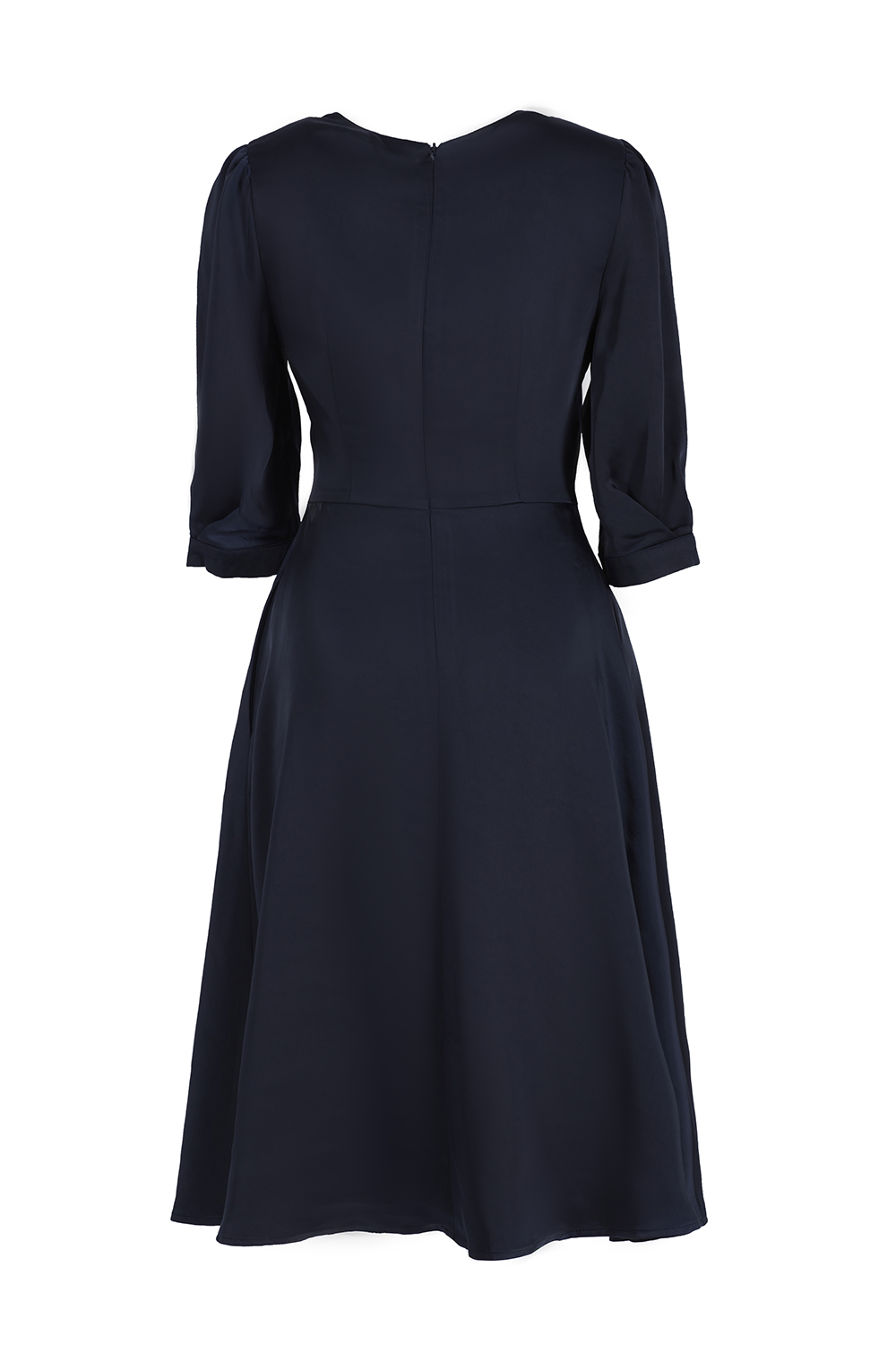 Đầm xòe đơn sắc tay lỡ 