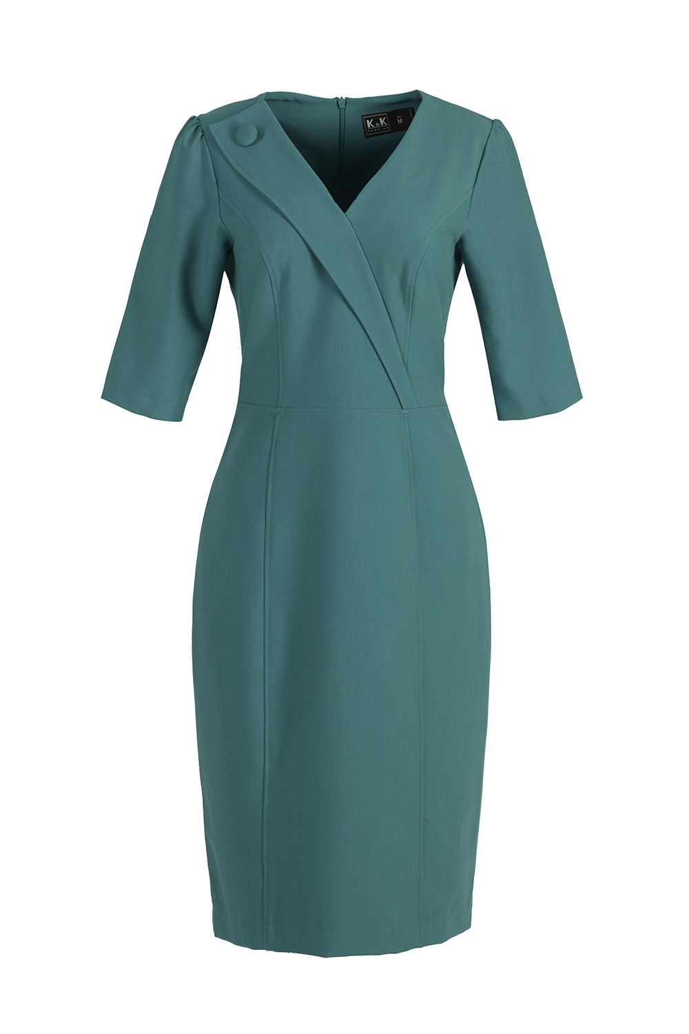 Đầm dáng ôm cổ đan tông tay lỡ 