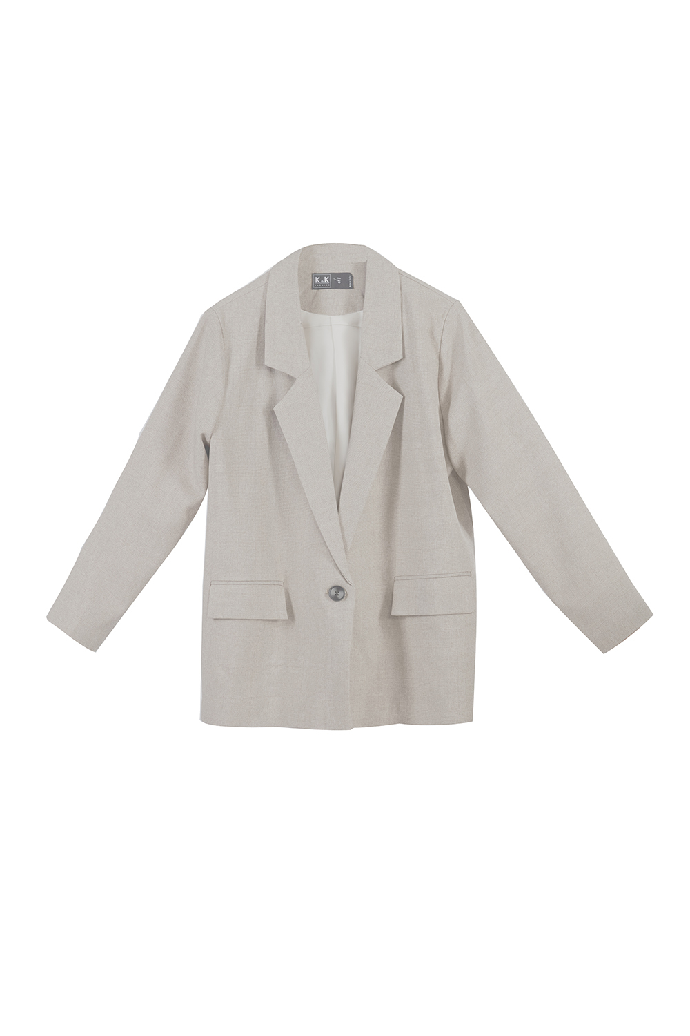 Áo khoác blazer nâu nhạt có túi 