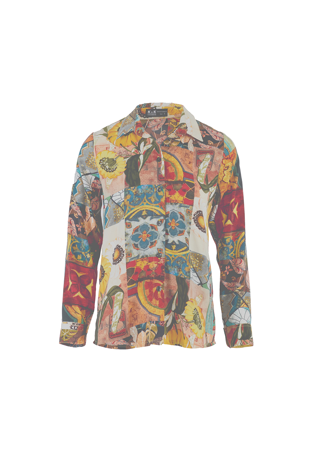 Áo sơ mi họa tiết tay dài 