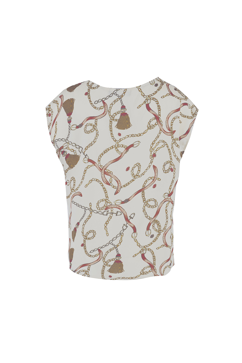 Áo lụa họa tiết tay ngắn 