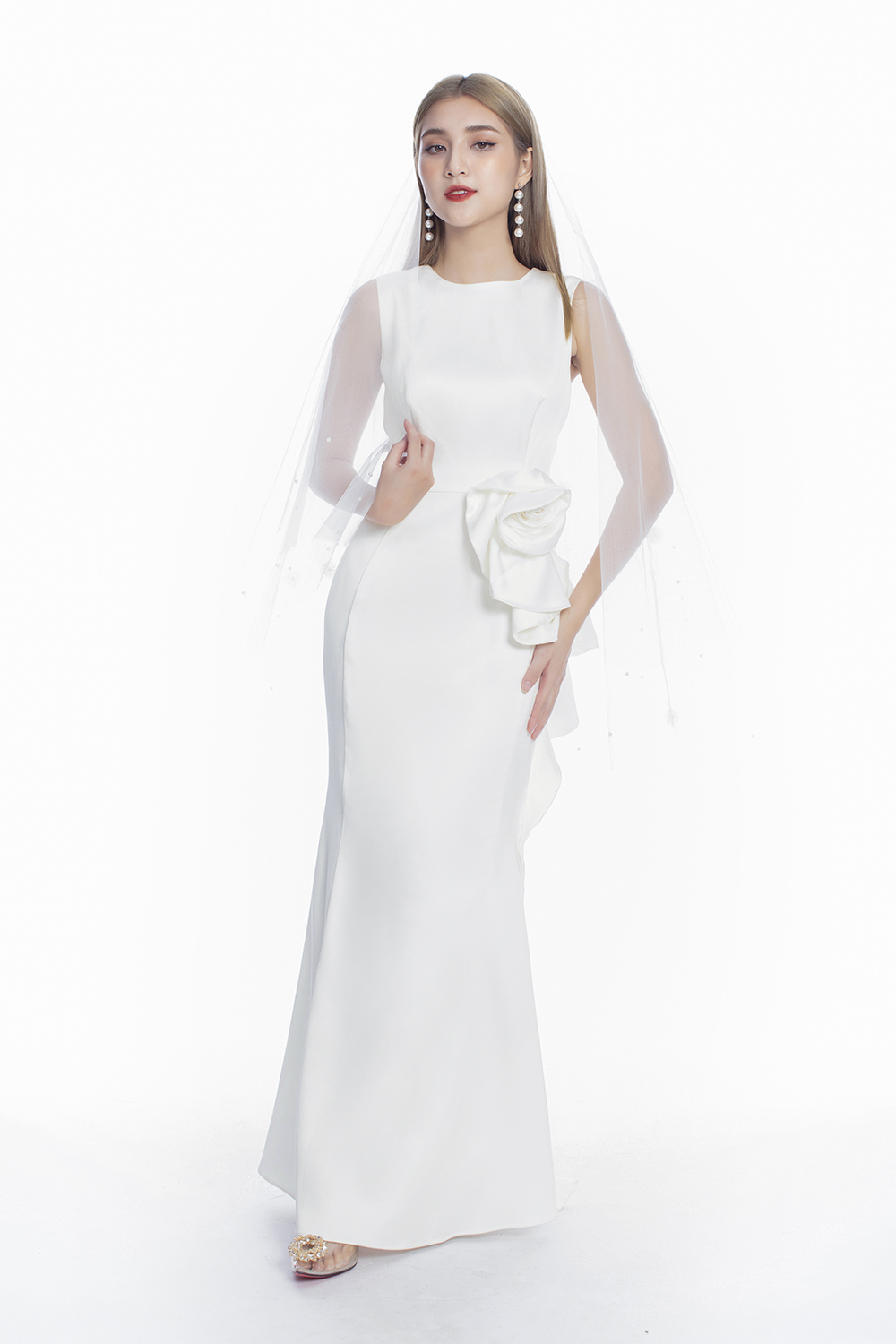 Đầm dự tiệc đuôi cá dáng dài 