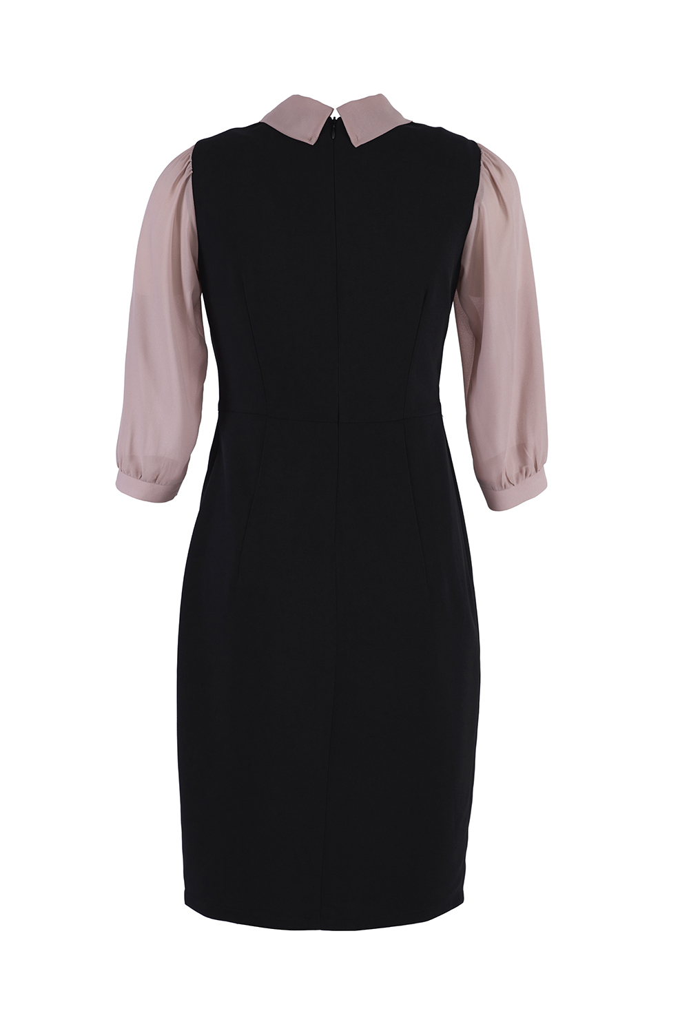 Đầm ôm body tay lửng cổ phối nơ 