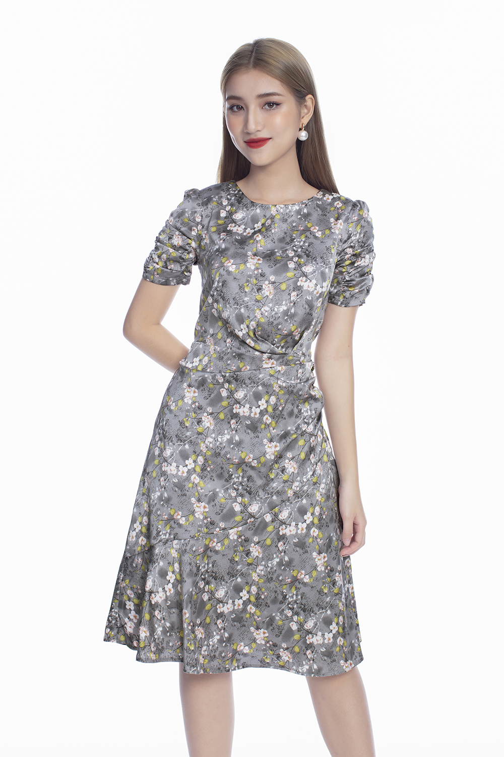 Đầm đuôi cá họa tiết hoa 