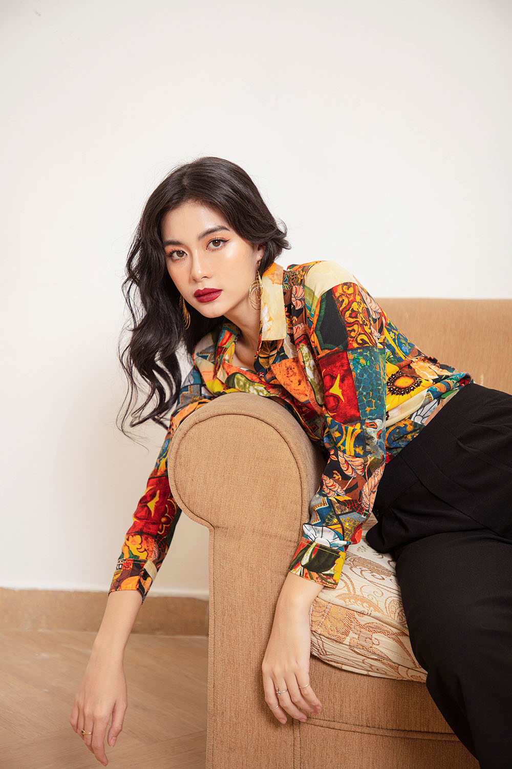 Áo sơ mi họa tiết tay dài ASM04-34