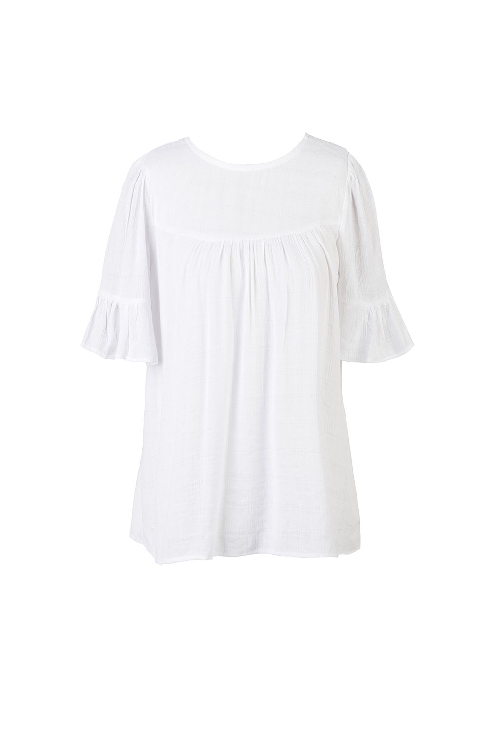 Áo baby doll trắng tay viền bèo 